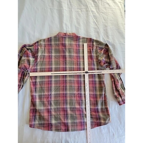 Panhandle Slim Shirt Mens XL Button Down Brown Red Plaid Western Cowboy Cotton - Picture 12 of 15
